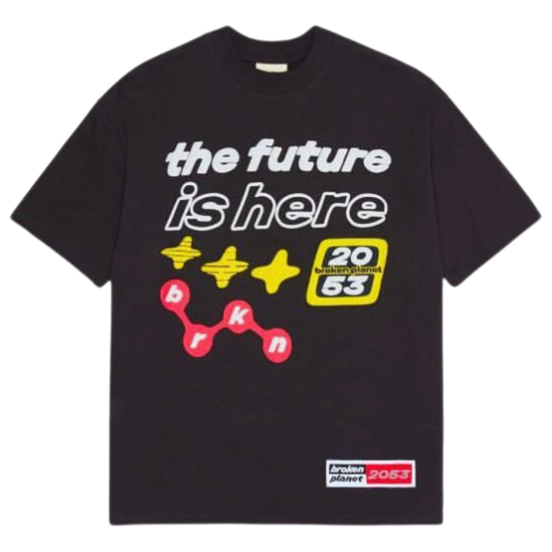 Broken Planet Market The Future is Here T-Shirt Black