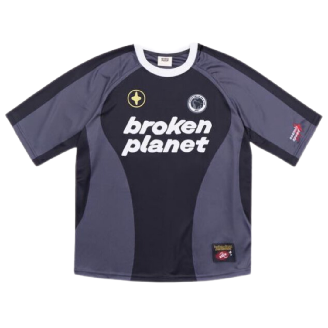 Broken Planet Market Football Jersey Grey/Black