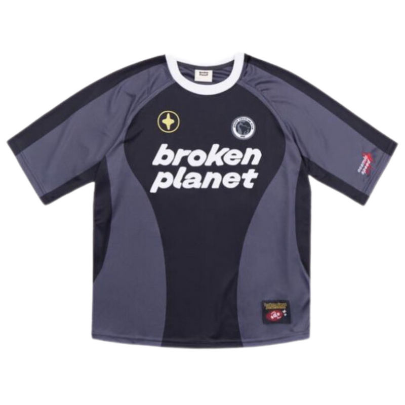 Broken Planet Market Football Jersey Grey/Black
