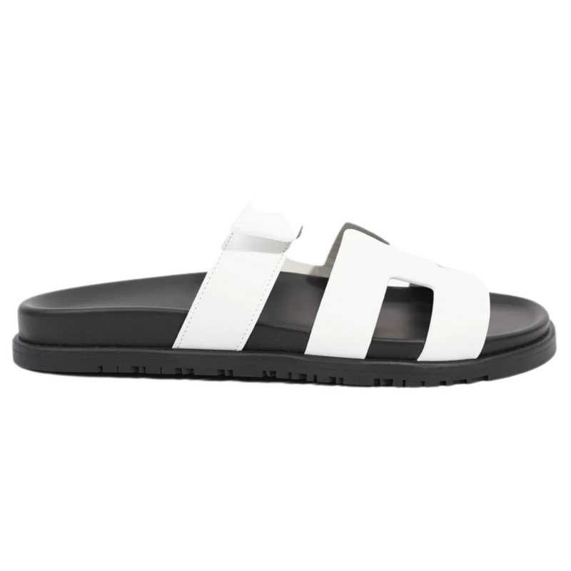 Hermès Chypre Sandals (White / Black)